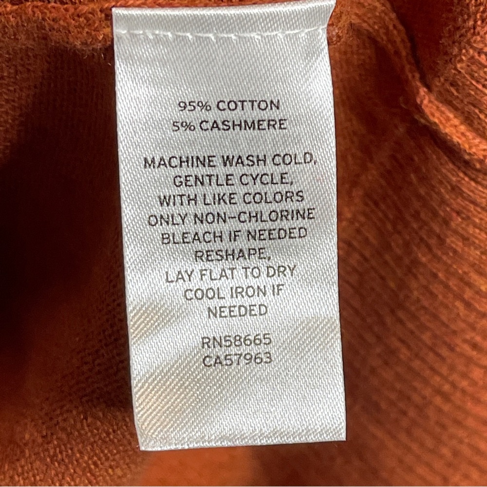 Treasure & Bond Cotton & Cashmere Crew Sweater In Rust Cinnabar Size XL - Picture 7 of 7